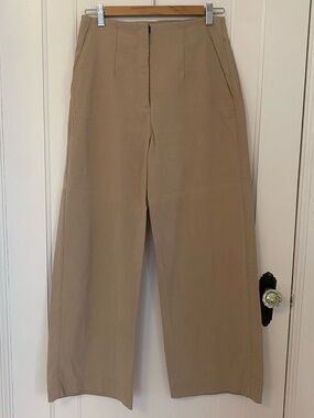Dynamite Neutral Beige High-Rise Wide Leg Trousers Size 4 Pants Work Business